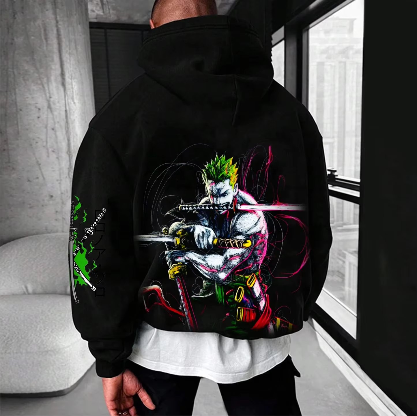 Anime One Piece Zoro Vintage O - огляд і ціна Streetwear Brand Y2K