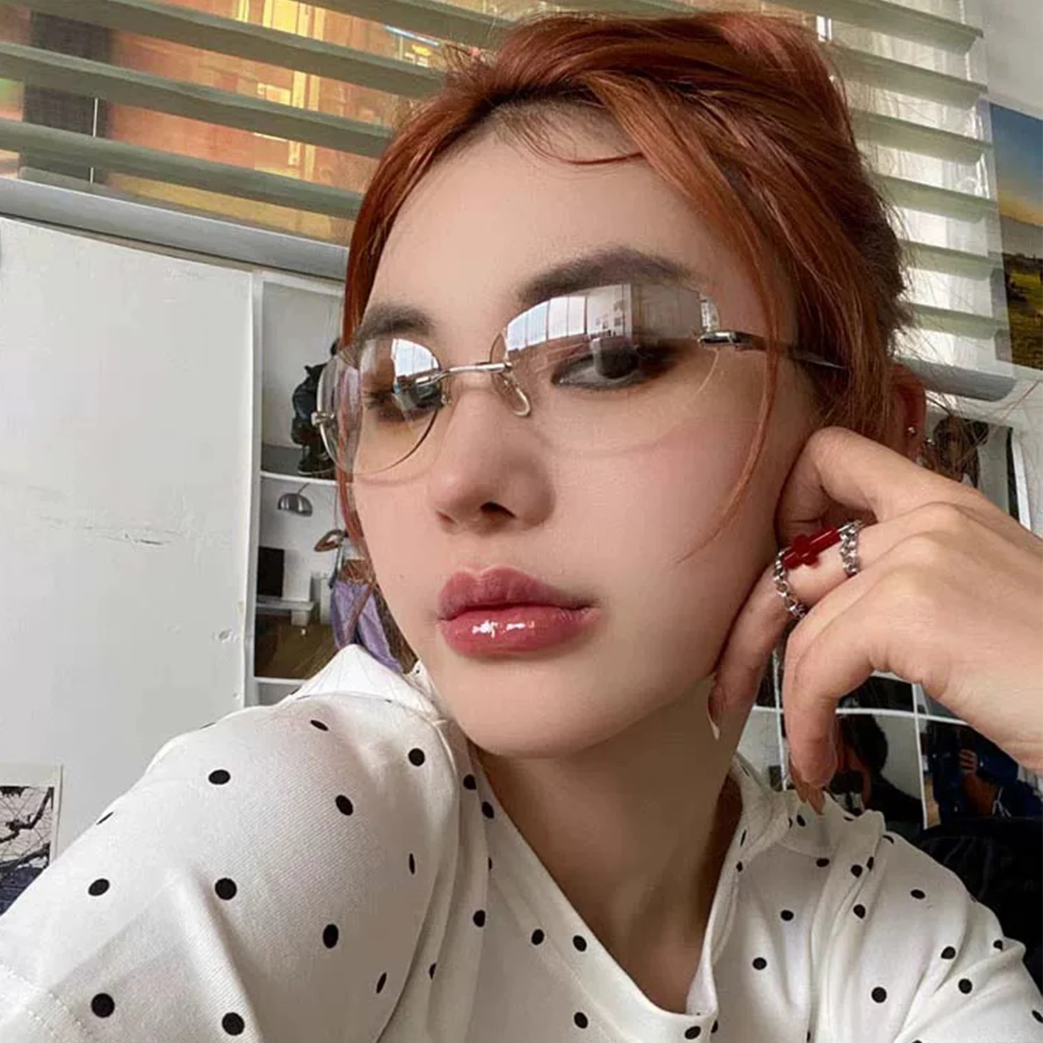 Trendy Frameless Sunglasses Wo - огляд і ціна Streetwear Brand Y2K