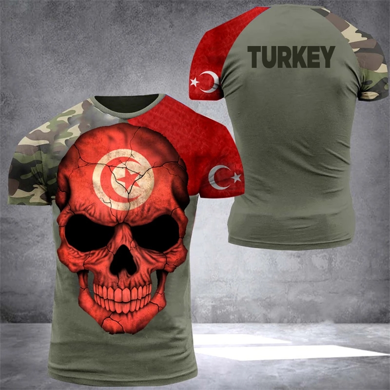 Turkish Flag Camouflage 3d Pri - огляд і ціна Streetwear Brand T Shirt