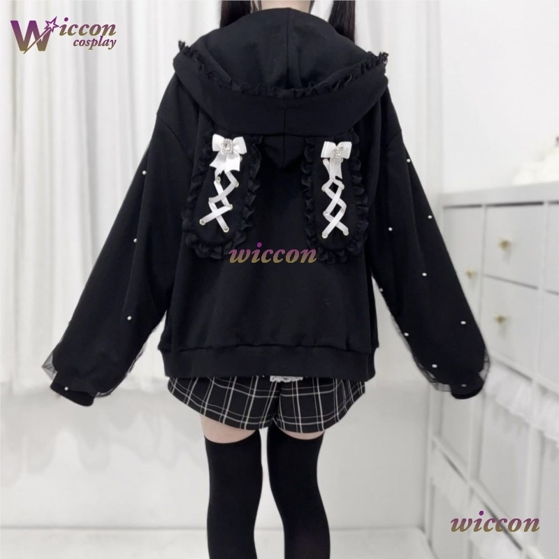 Rabbit's Ears Bow Hoodies Eleg - огляд і ціна Streetwear Brand Y2K