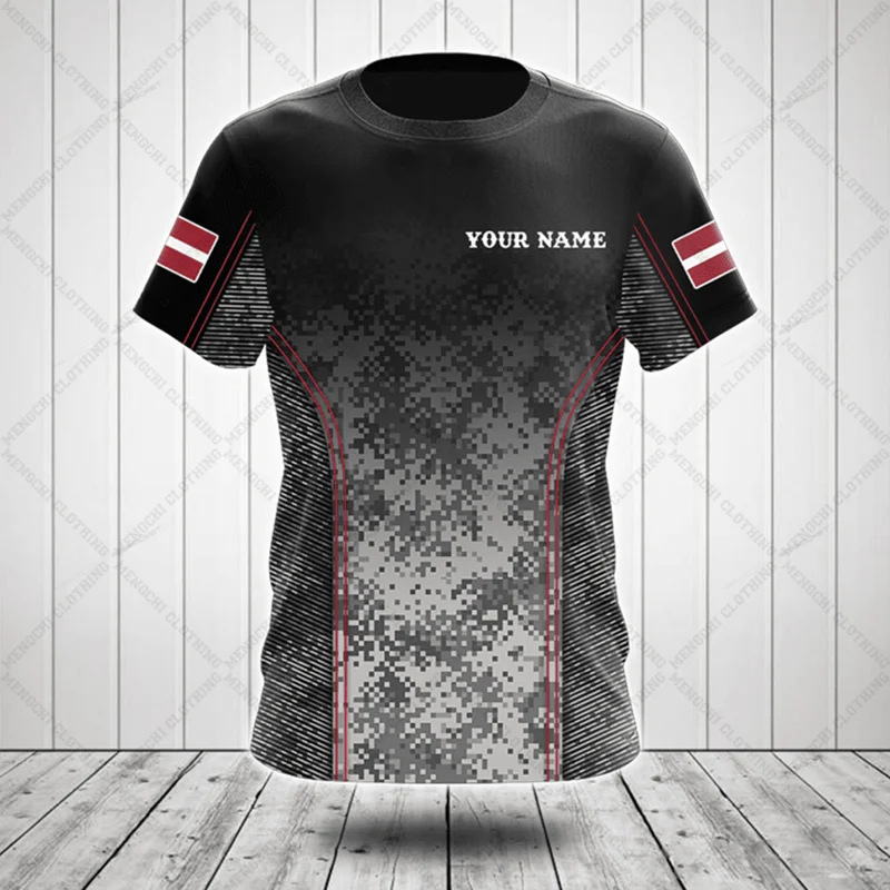 Custom Name Latvia Camouflage  - огляд і ціна Streetwear Brand T Shirt