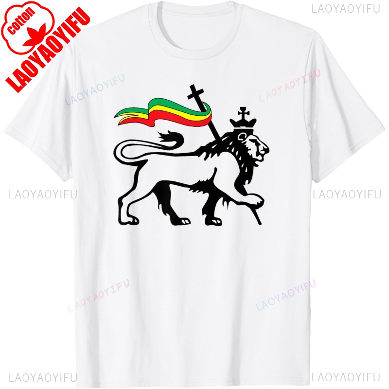 Hot Sale Vintage Rasta Lion of - огляд і ціна Streetwear Brand T Shirt