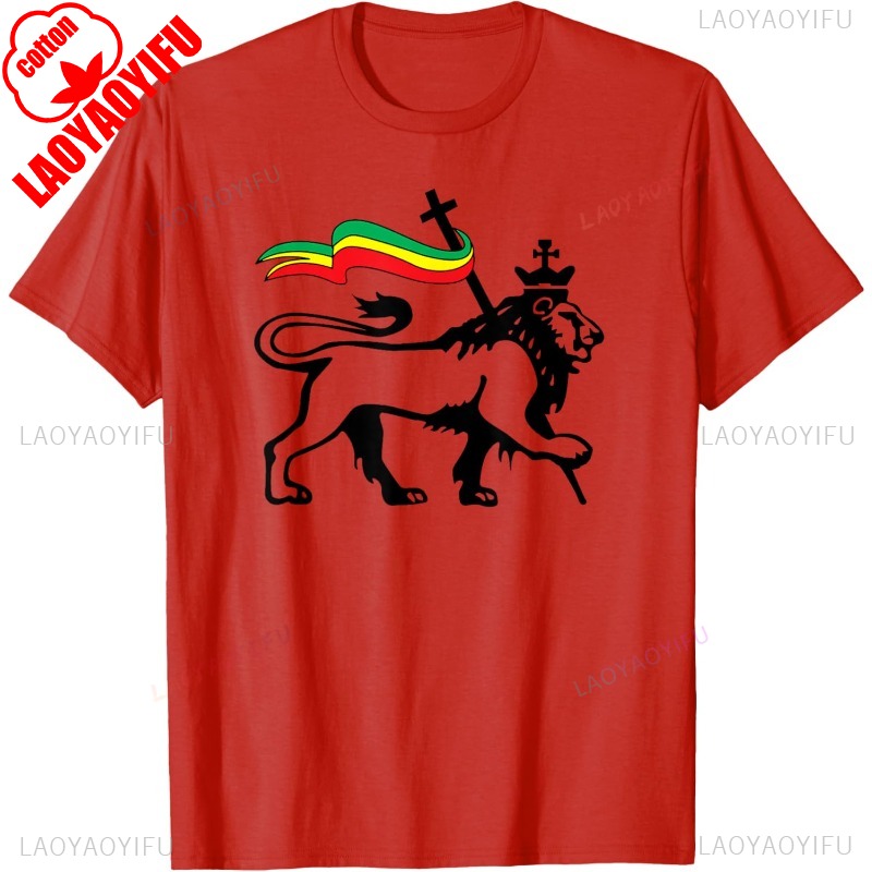 Hot Sale Vintage Rasta Lion of - огляд і ціна Streetwear Brand T Shirt