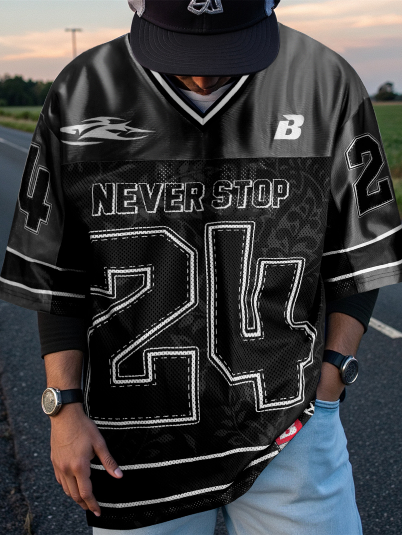 Men's Oversized Streetwear Jer - огляд і ціна Streetwear Brand Football Jersey